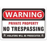 Warning private property no trespassing